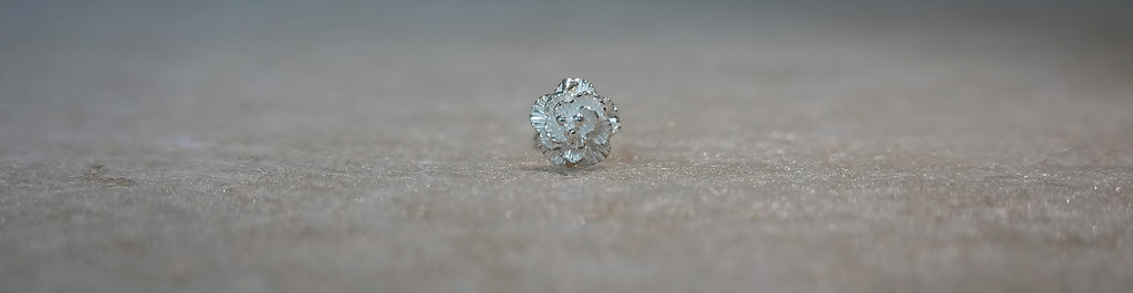 Handmade S999 silver Midnight Rose earring with floral handmade details