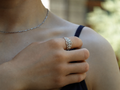LIOMON Queen’s Crown silver ring worn in natural everyday styling