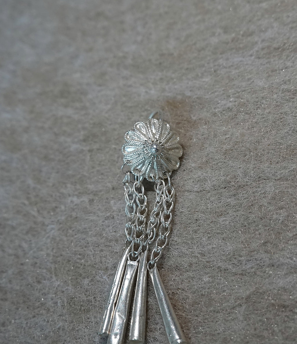 Handmade S999 silver SOMA Tassel Drop earring inspired by Yi culture