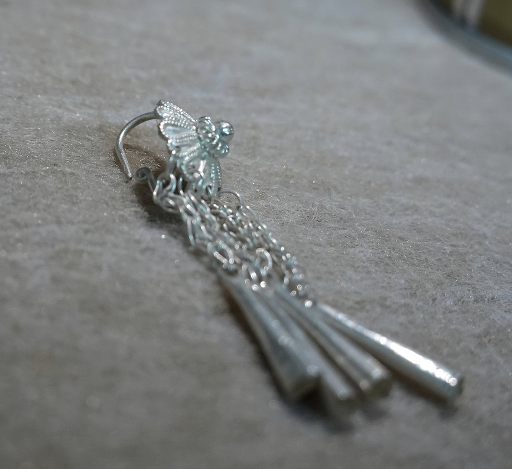 Handmade S999 silver SOMA Tassel Drop earring inspired by Yi culture